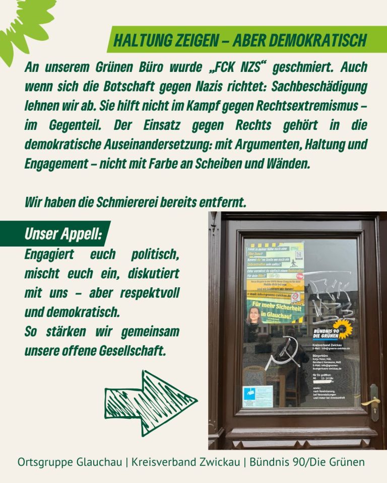 Grünes Büro beschmiert